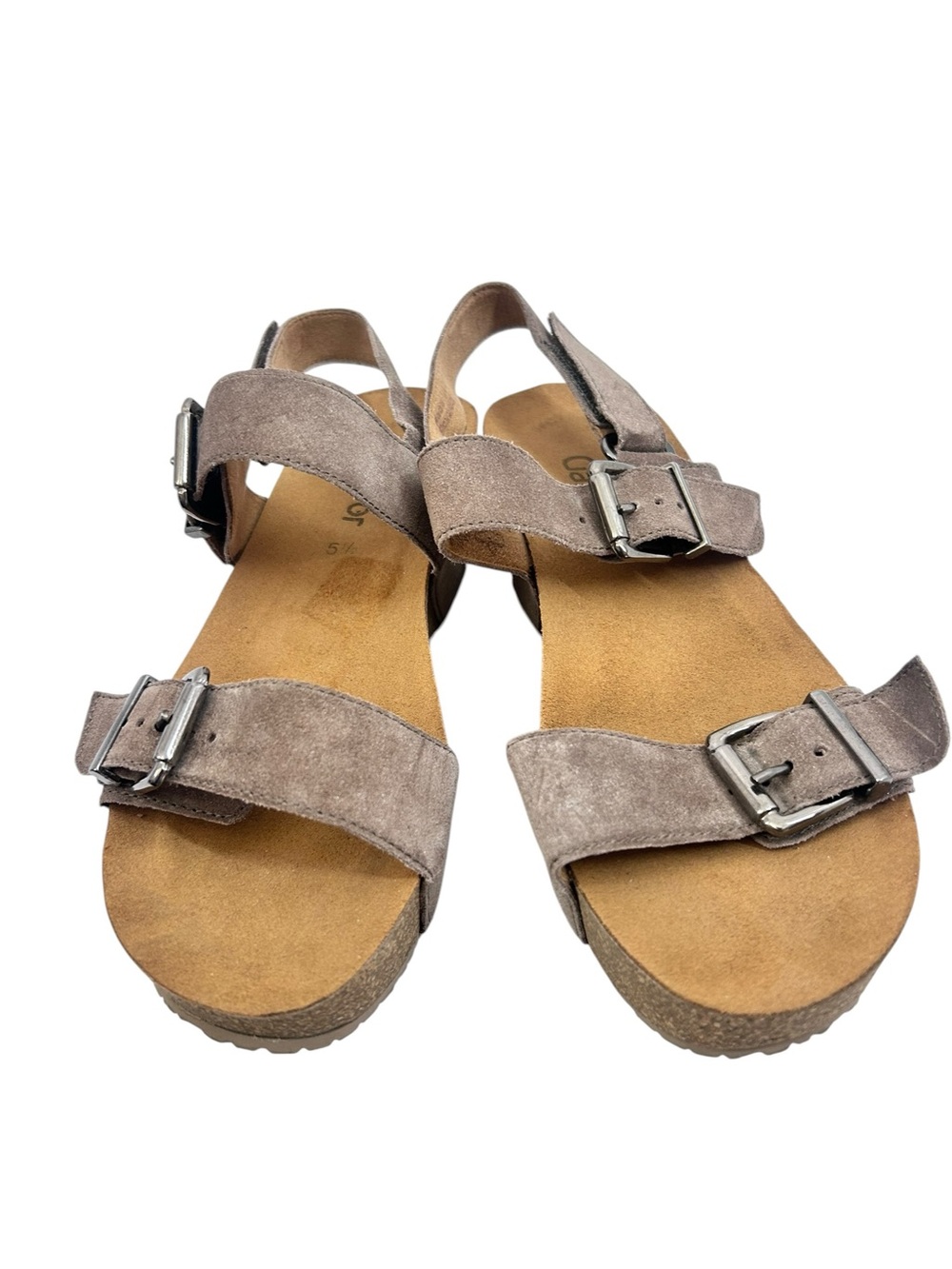 Gabor Torba Comfort Cork Wedge Sandal Buckle Straps Size UK 5.5 US 8 Taupe - Picture 4 of 12